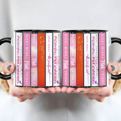 Nicki Minaj Albums Cassette Collection Retro Accent Edge-to-Edge Printed Mug