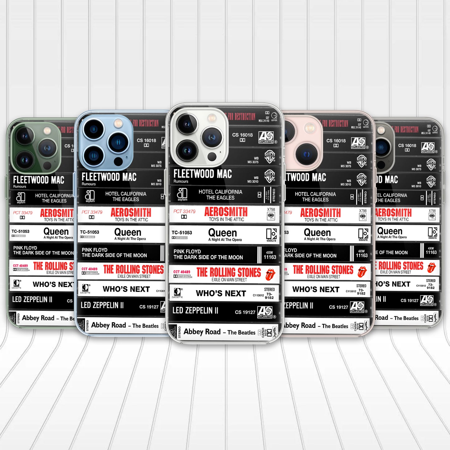 Classic Rock Band Albums Cassette Collection Retro Phone Case