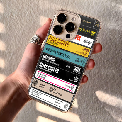 Alice Cooper Albums Cassette Collection Retro Phone Case