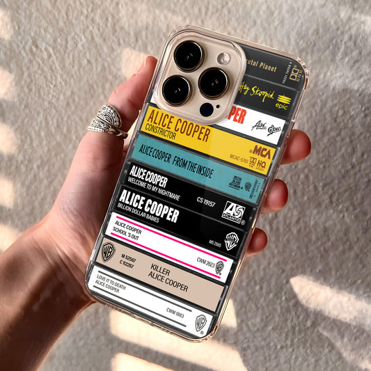 Alice Cooper Albums Cassette Collection Retro Phone Case
