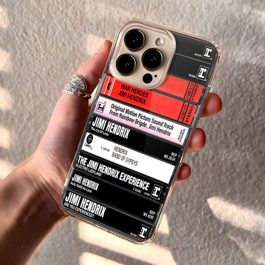 Jimi Hendrix Albums Cassette Collection Retro Phone Case