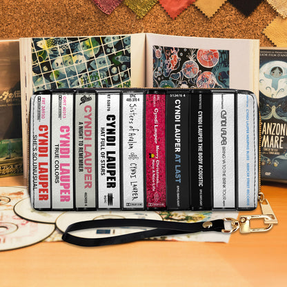 Cyndi Lauper Albums Cassette Vintage Leather Long Wallet