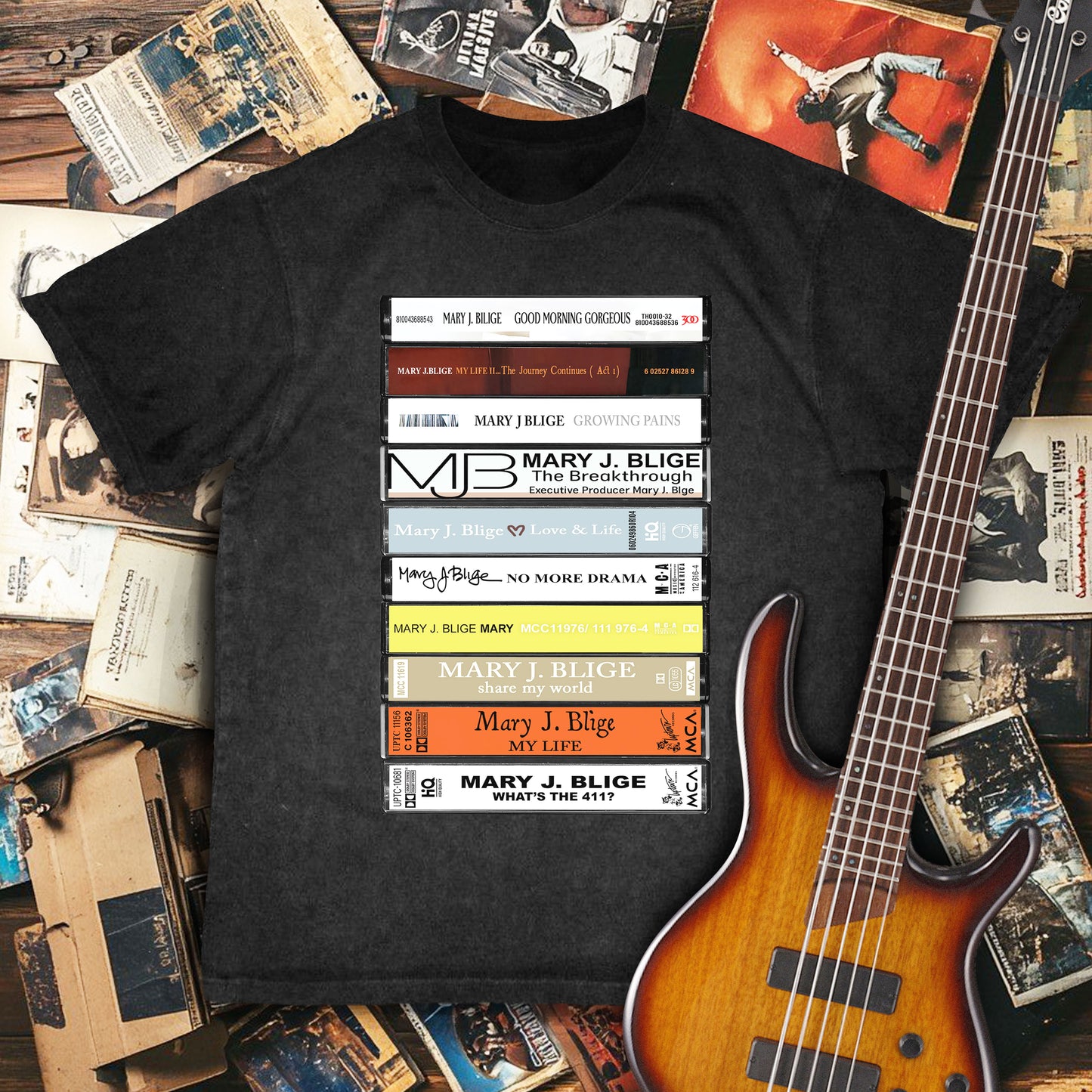 Mary J. Blige Albums Cassette Collection Retro Collection Premium Unisex T-Shirt