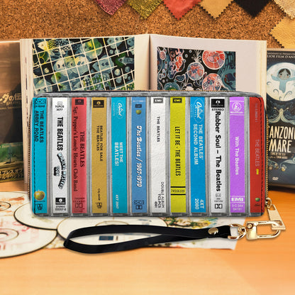 The Beatles Albums Cassette Vintage Leather Long Wallet