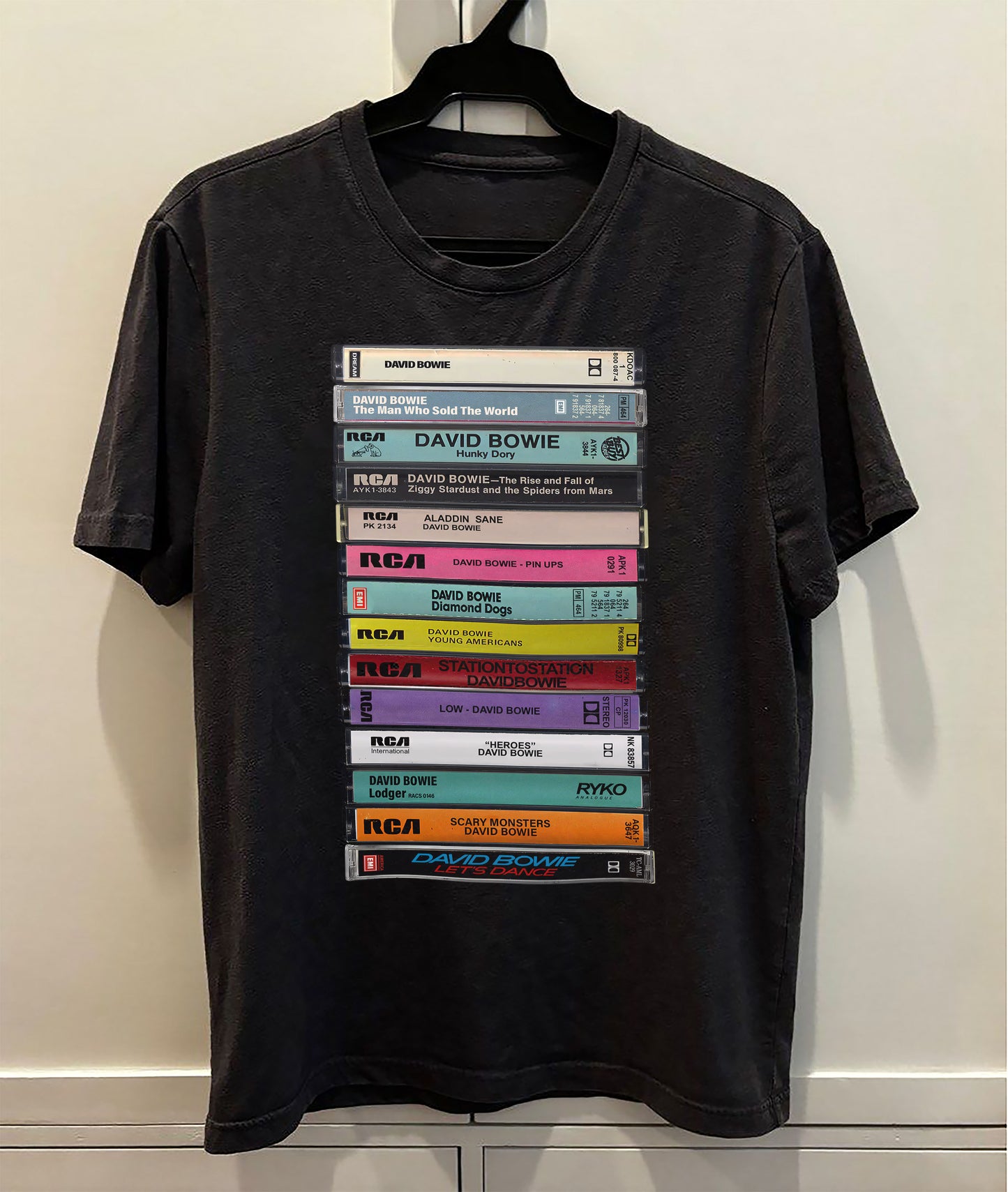 David Bowie Albums Cassette Retro Collection Premium Unisex T-Shirt
