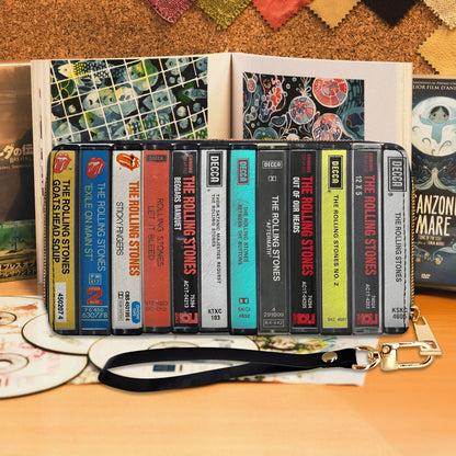 Rolling Stones Albums Cassette Vintage Leather Long Wallet