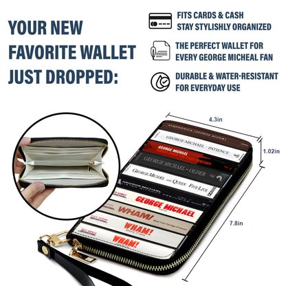 George Micheal Albums Cassette Vintage Leather Long Wallet