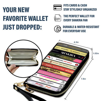 Shakira Albums Cassette Vintage Leather Long Wallet