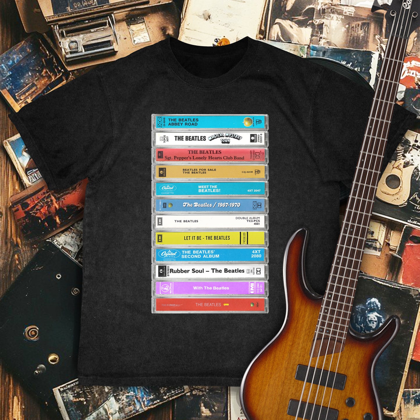 The Beatles Albums Cassette Retro Collection Premium Unisex T-Shirt
