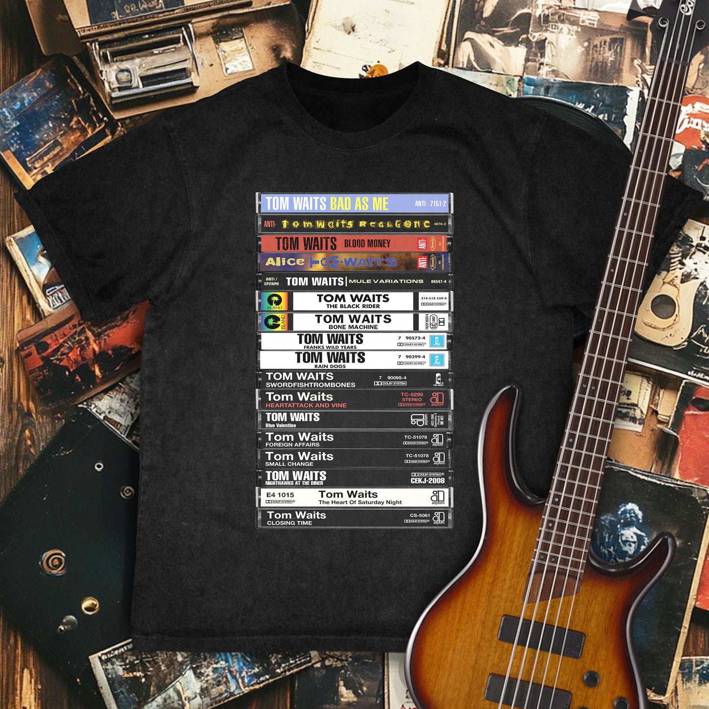 Tom Waits Albums Cassette Retro Collection Premium Unisex T-Shirt