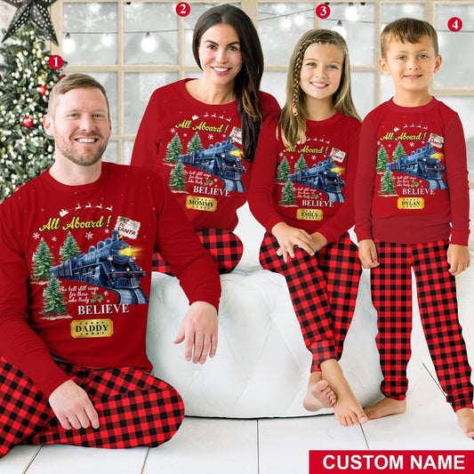 Custom The Polar Express Inspired Pajamas Set Family Matching Pajamas Set - Version 6