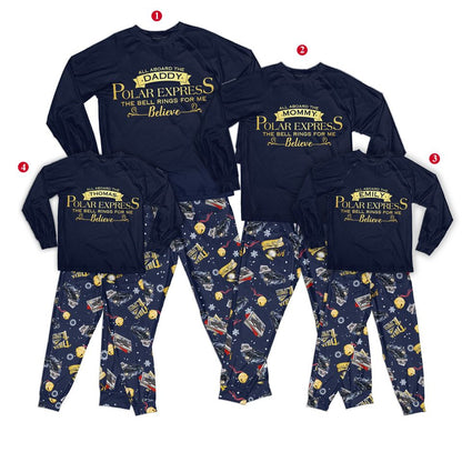 Custom The Polar Express Inspired Pajamas Set Family Matching Pajamas Set - Version 8