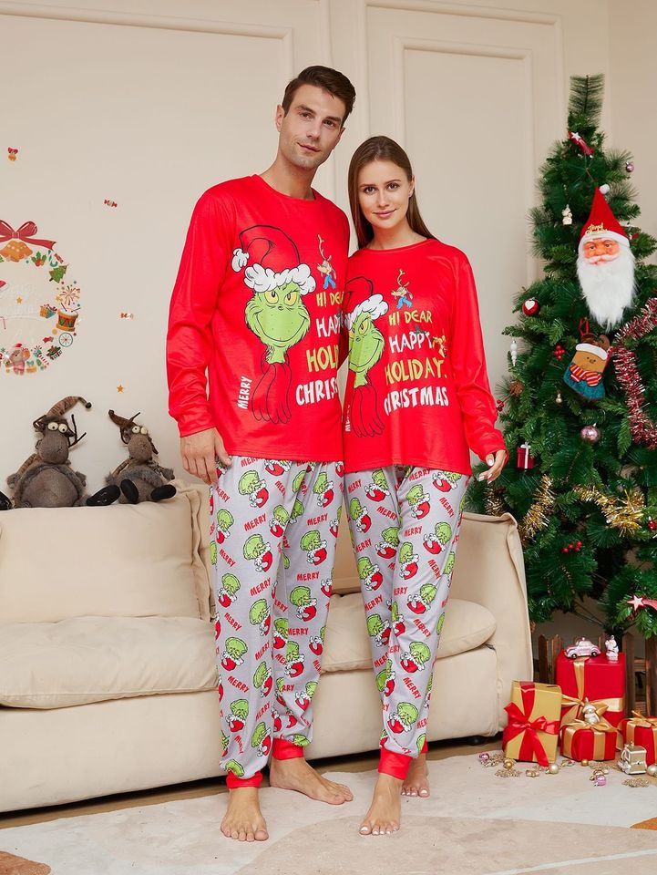 Funny Grinch Pajamas Set Family Matching Pajamas Set