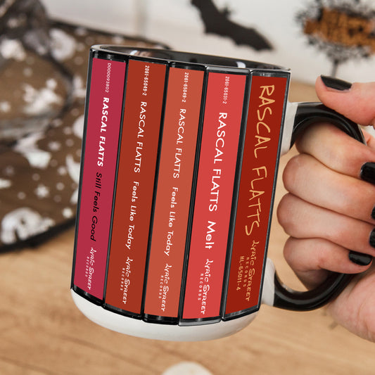 Rascal Flatts Albums Cassette Collection Retro Accent Edge-to-Edge Printed Mug