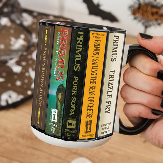 Primus Albums Cassette Collection Retro Accent Edge-to-Edge Printed Mug