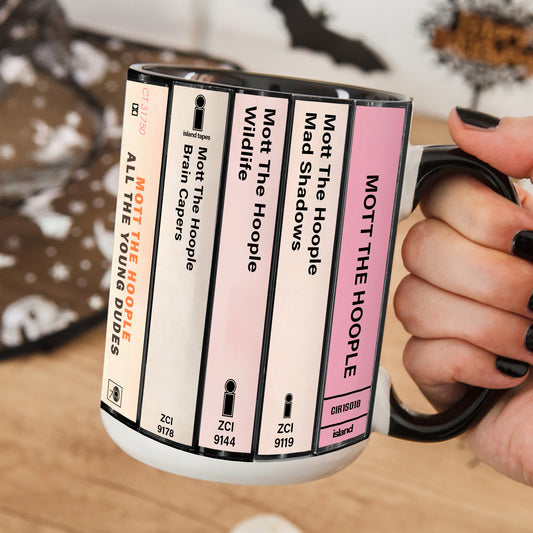 Mott The Hoople Albums Cassette Collection Retro Accent Edge-to-Edge Printed Mug
