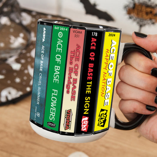 Ace of Base Albums Cassette Collection Retro Accent Edge-to-Edge Printed Mug