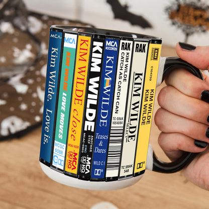 Kim Wilde Albums Cassette Collection Retro Accent Edge-to-Edge Printed Mug
