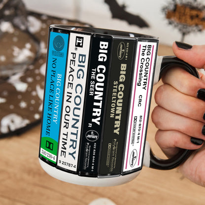 Big Country Albums Cassette Collection Retro Accent Edge-to-Edge Printed Mug