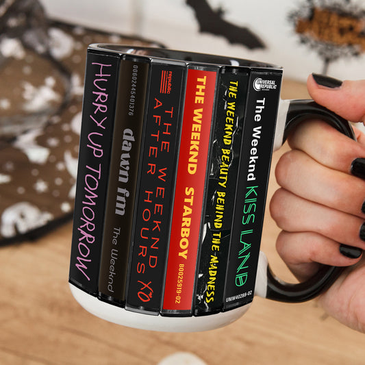 The Weeknd Albums Cassette Collection Retro Accent Edge-to-Edge Printed Mug