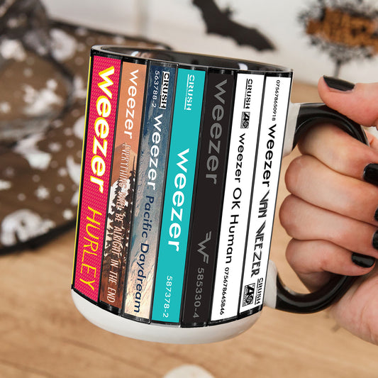 Weezer Albums Cassette Collection Retro Accent Edge-to-Edge Printed Mug