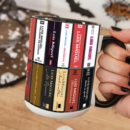 Luis Miguel Albums Cassette Collection Retro Accent Edge-to-Edge Printed Mug