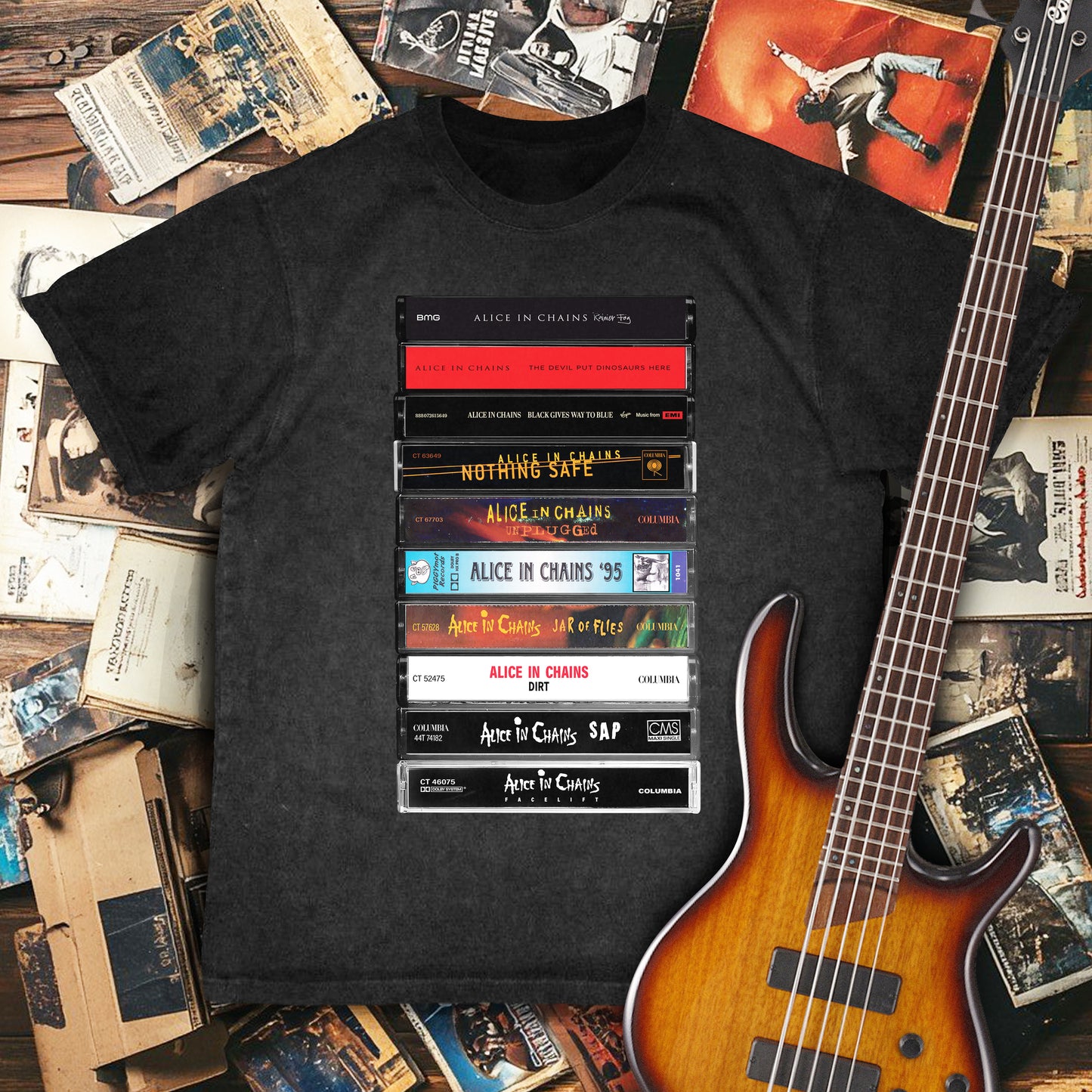 Alice In Chains Albums Cassette Retro Collection Premium Unisex T-Shirt
