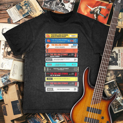 Rolling Stones Albums Cassette Retro Collection Premium Unisex T-Shirt