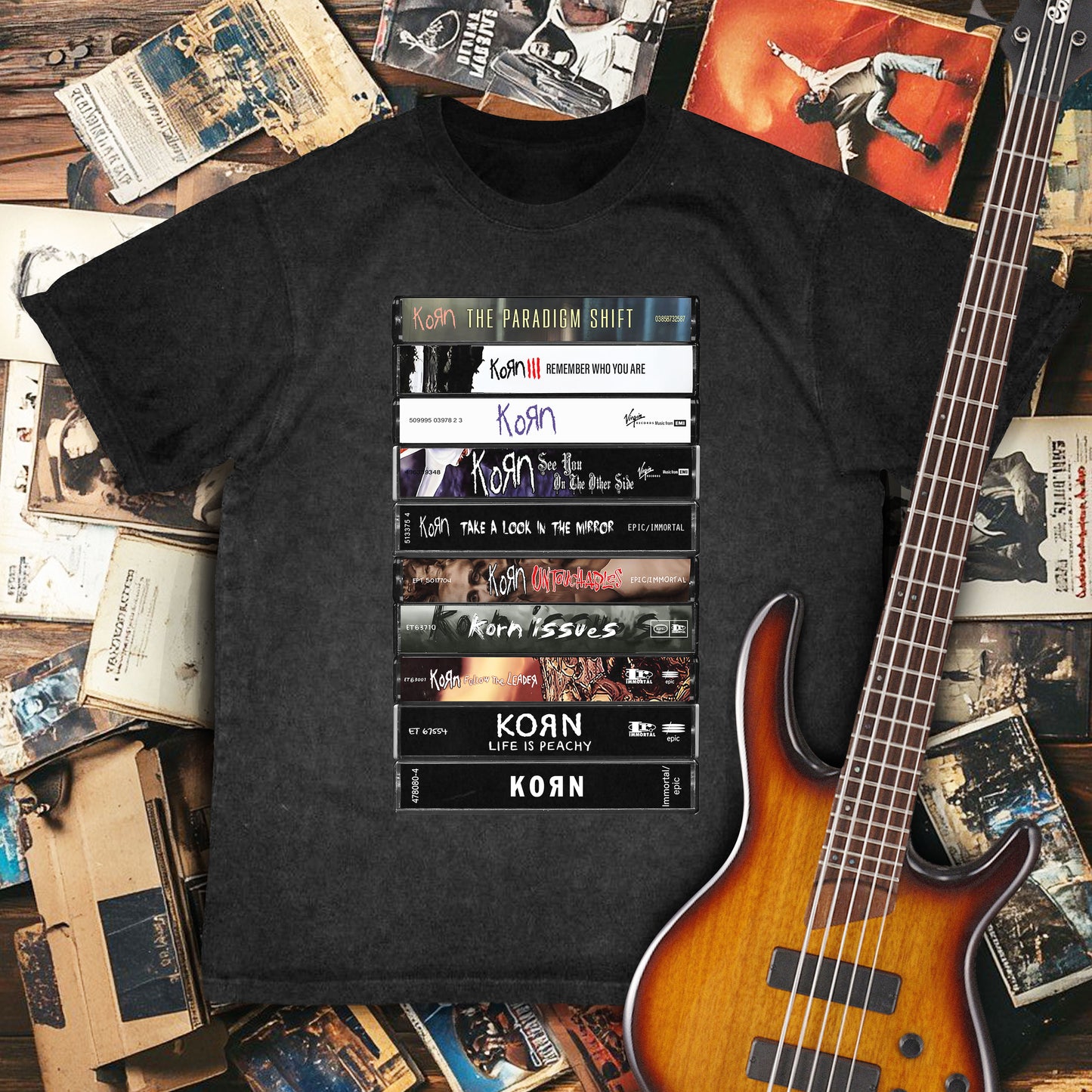 Korn Albums Cassette Retro Collection Premium Unisex T-Shirt