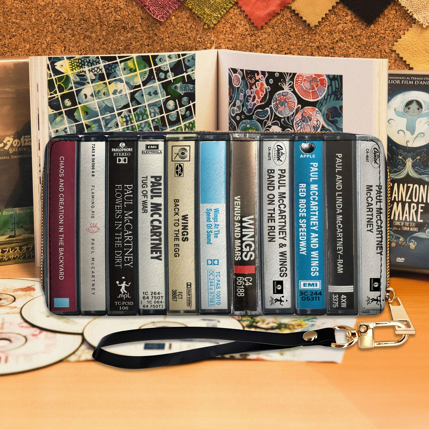 Paul McCartney Albums Cassette Vintage Leather Long Wallet