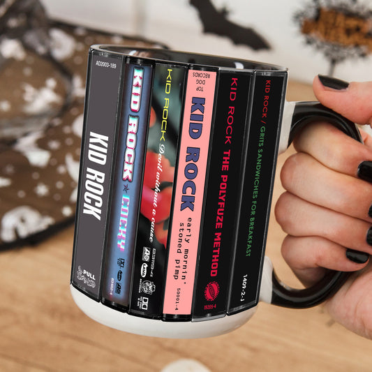 Kid Rock Albums Cassette Collection Retro Accent Edge-to-Edge Printed Mug