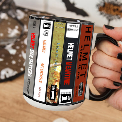 Helmet Albums Cassette Collection Retro Accent Mug
