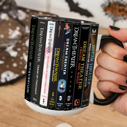 Dream Theater Albums Cassette Collection Retro Accent Mug