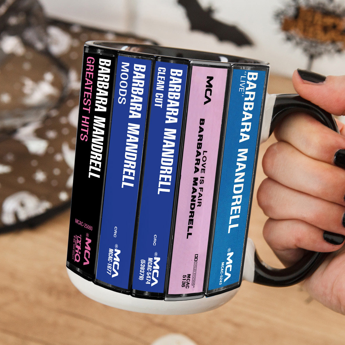 Barbara Mandrell Albums Cassette Collection Retro Accent Mug