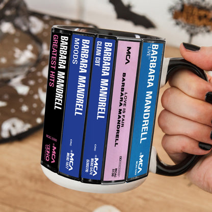 Barbara Mandrell Albums Cassette Collection Retro Accent Mug