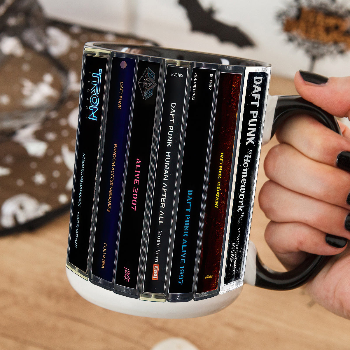 Daft Punk Albums Cassette Retro Collection Accent Mug