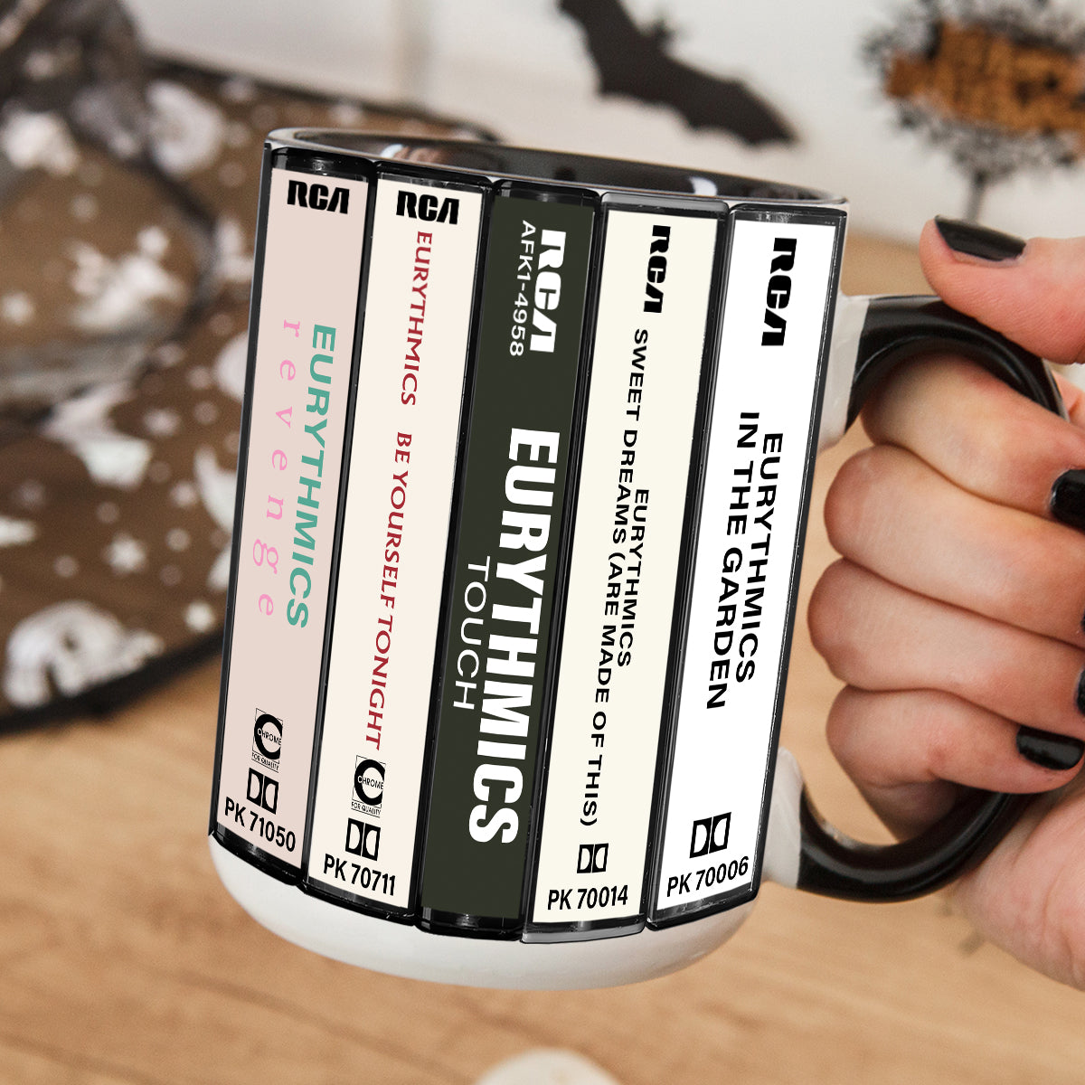 Eurythmics Albums Cassette Collection Retro Accent Mug