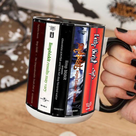 Limp Bizkit Albums Cassette Collection Retro Accent Edge-to-Edge Printed Mug