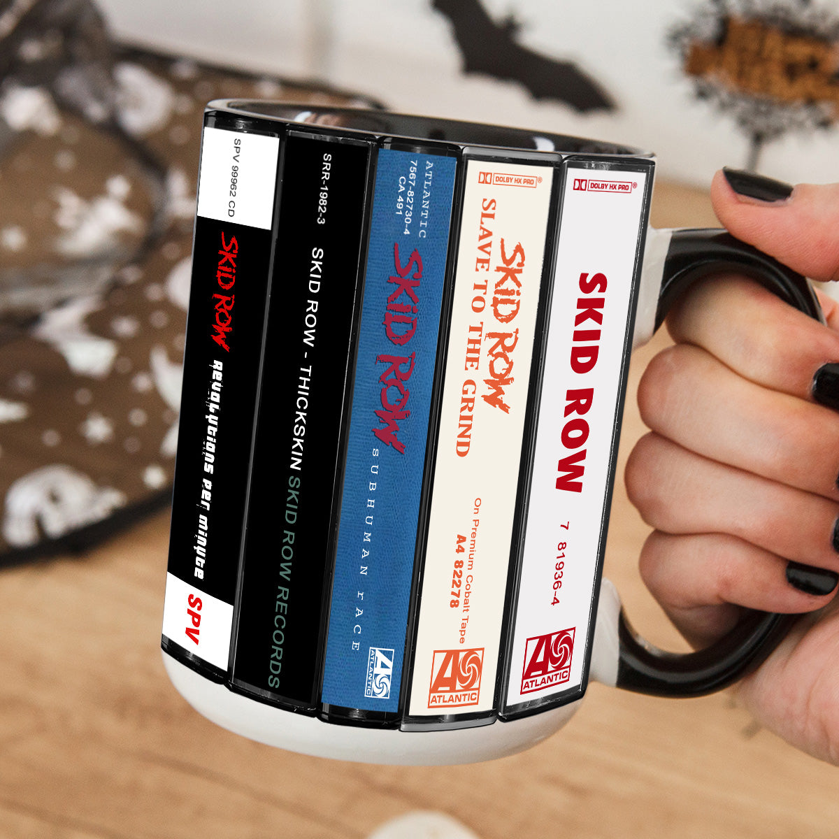 Skid Row Albums Cassette Collection Retro Accent Mug