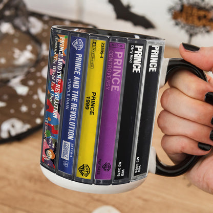 Prince Albums Cassette Collection Retro Accent Mug