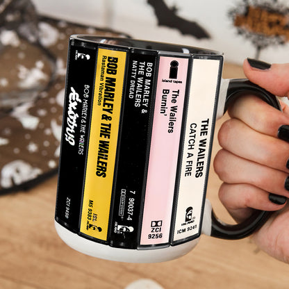 Bob Marley Albums Cassette Collection Retro Accent Edge-to-Edge Printed Mug