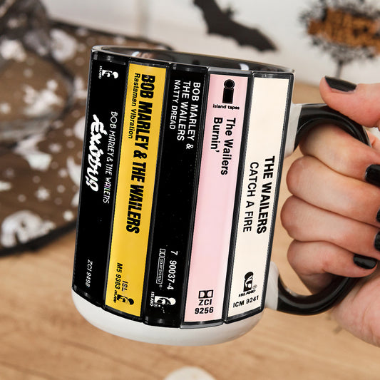 Bob Marley Albums Cassette Collection Retro Accent Edge-to-Edge Printed Mug