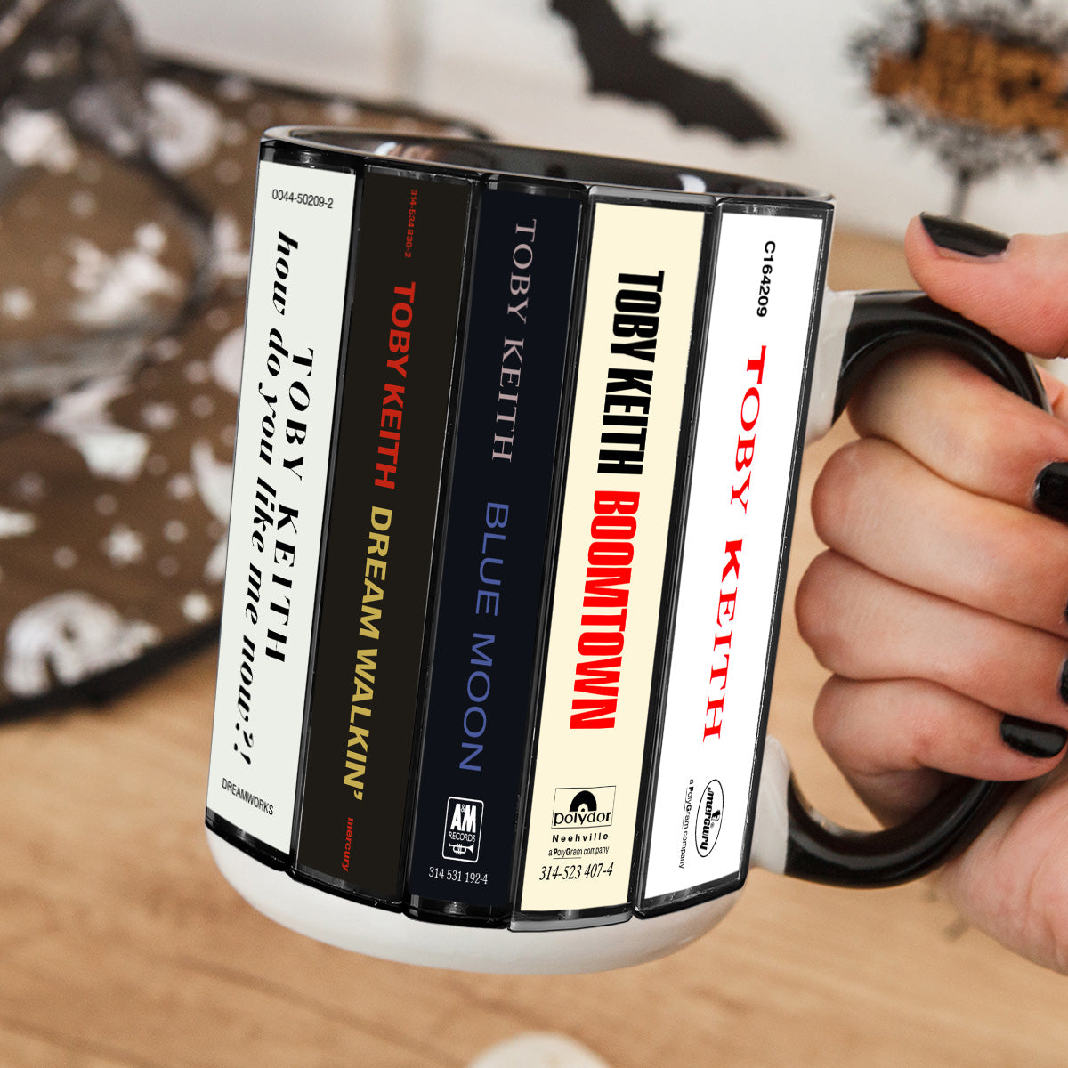 Toby Keith Albums Cassette Collection Retro Accent Mug