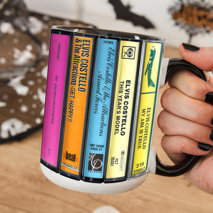 Elvis Costello Albums Cassette Retro Collection Accent Mug