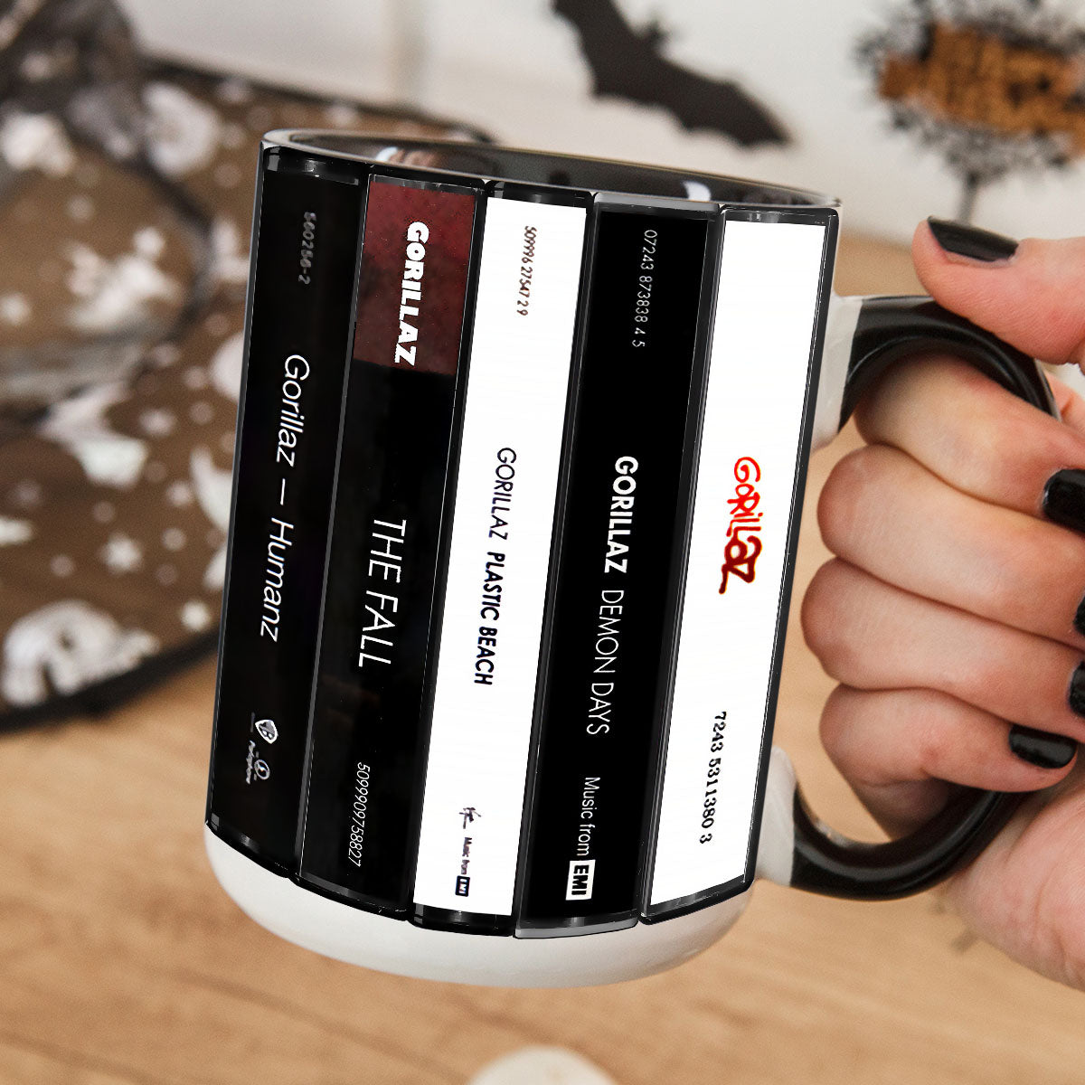 Gorillaz Albums Cassette Collection Retro Accent Edge-to-Edge Printed Mug