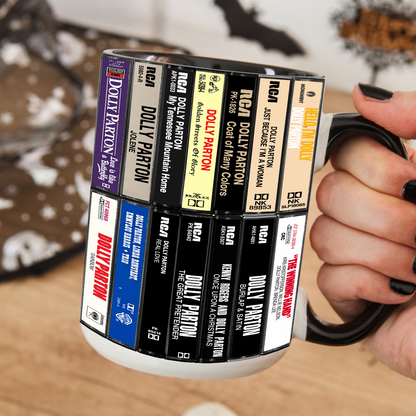 Dolly Parton Albums Cassette Retro Collection Extended Version Accent Mug