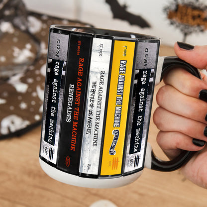 Rage Against The Machine Albums Cassette Collection Retro Accent Edge-to-Edge Printed Mug