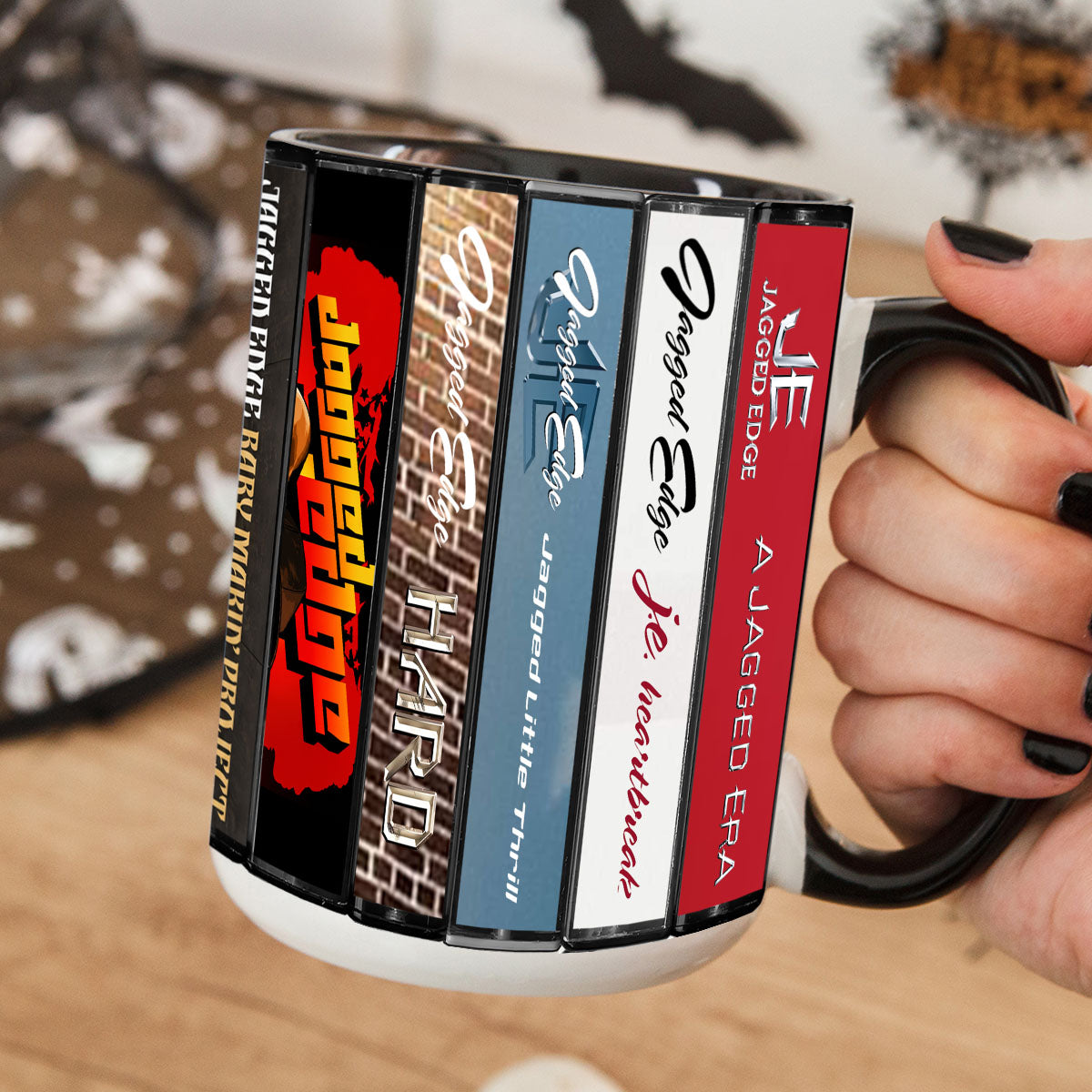 Jagged Edge Albums Cassette Collection Retro Accent Mug