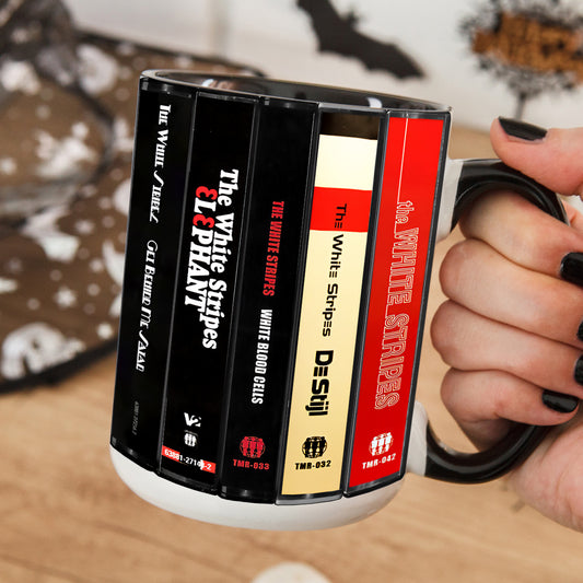 The White Stripes Albums Cassette Collection Retro Accent Edge-to-Edge Printed Mug