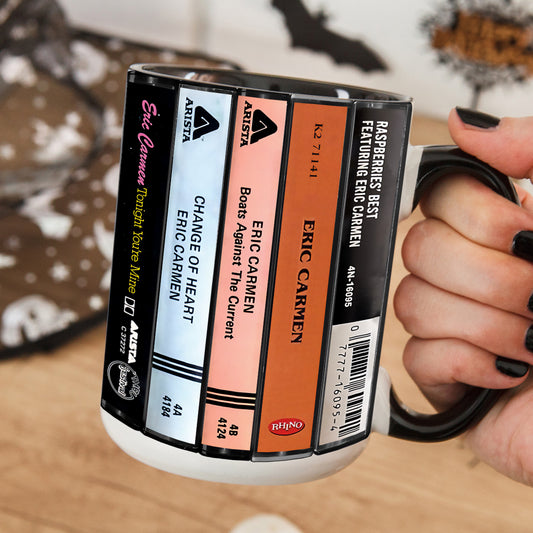 Eric Carmen Albums Cassette Collection Retro Accent Edge-to-Edge Printed Mug